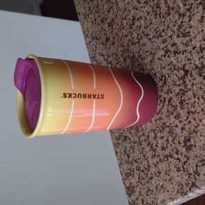 Starbucks Spring purple yellow ombre waves travel mug tumbler 12 oz ☕